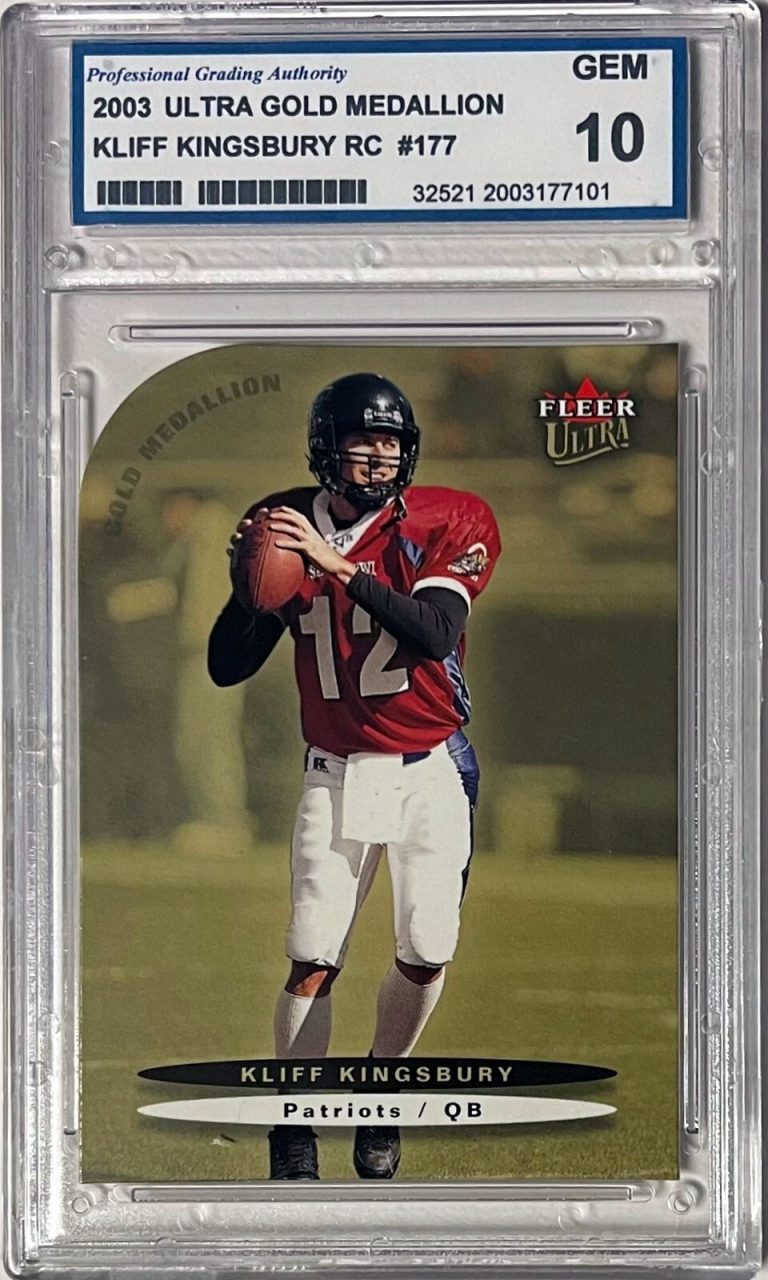 Kliff Kingsbury 2003 Ultra Gold Medallion Die Cut Patriots Football Card #177- P