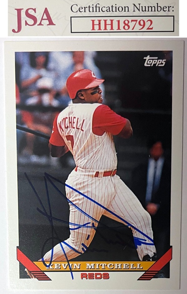 Kevin Mitchell signed 1993 Topps Traded Baseball On Card Auto #112T- JSA #HH1879