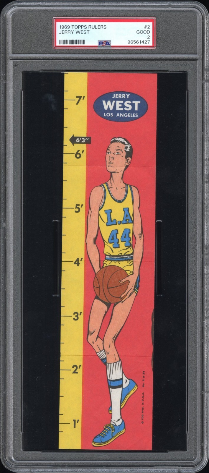 Jerry West 1969-70 Topps Basketball Rulers #2- PSA Graded 2 Good (LA Lakers)