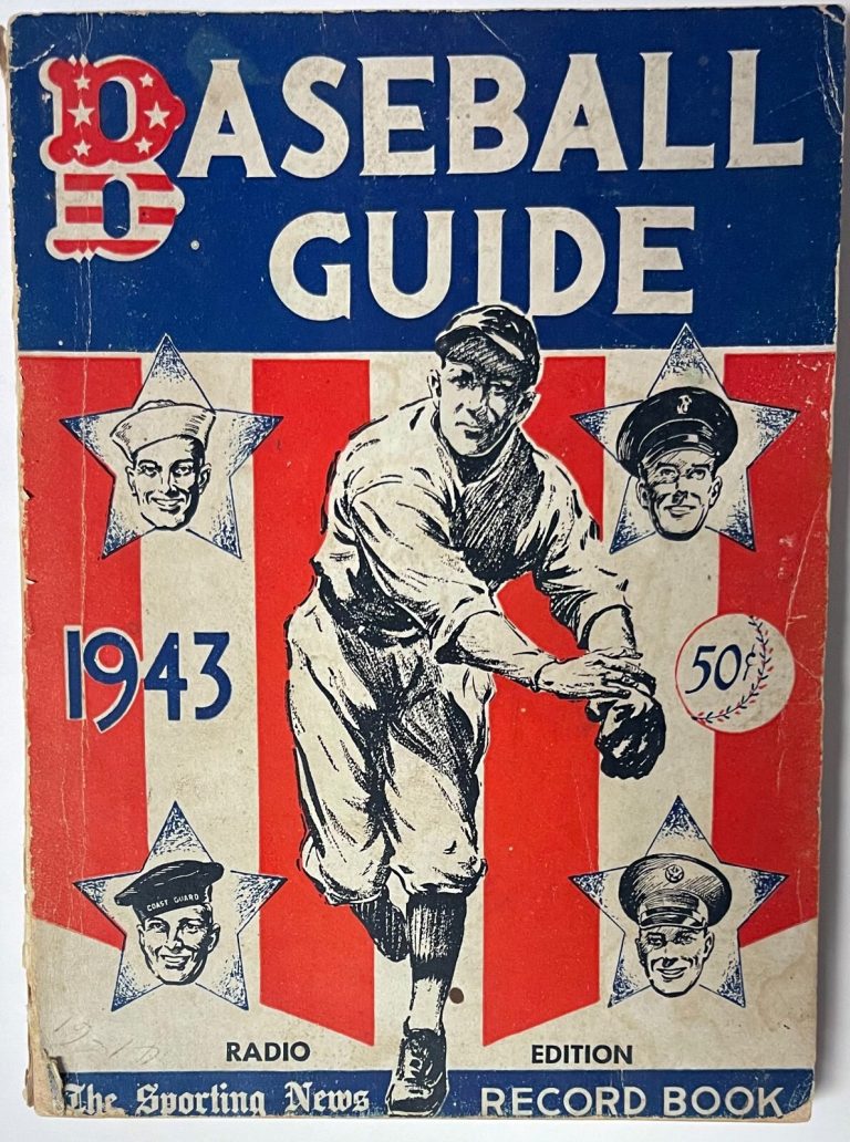 1943 The Sporting News Baseball Guide Record Book Radio Edition- VG- USED