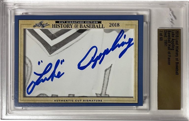 Luke Appling signed 2018 Leaf History of Baseball Cut Signature-Leaf Slabbed /60