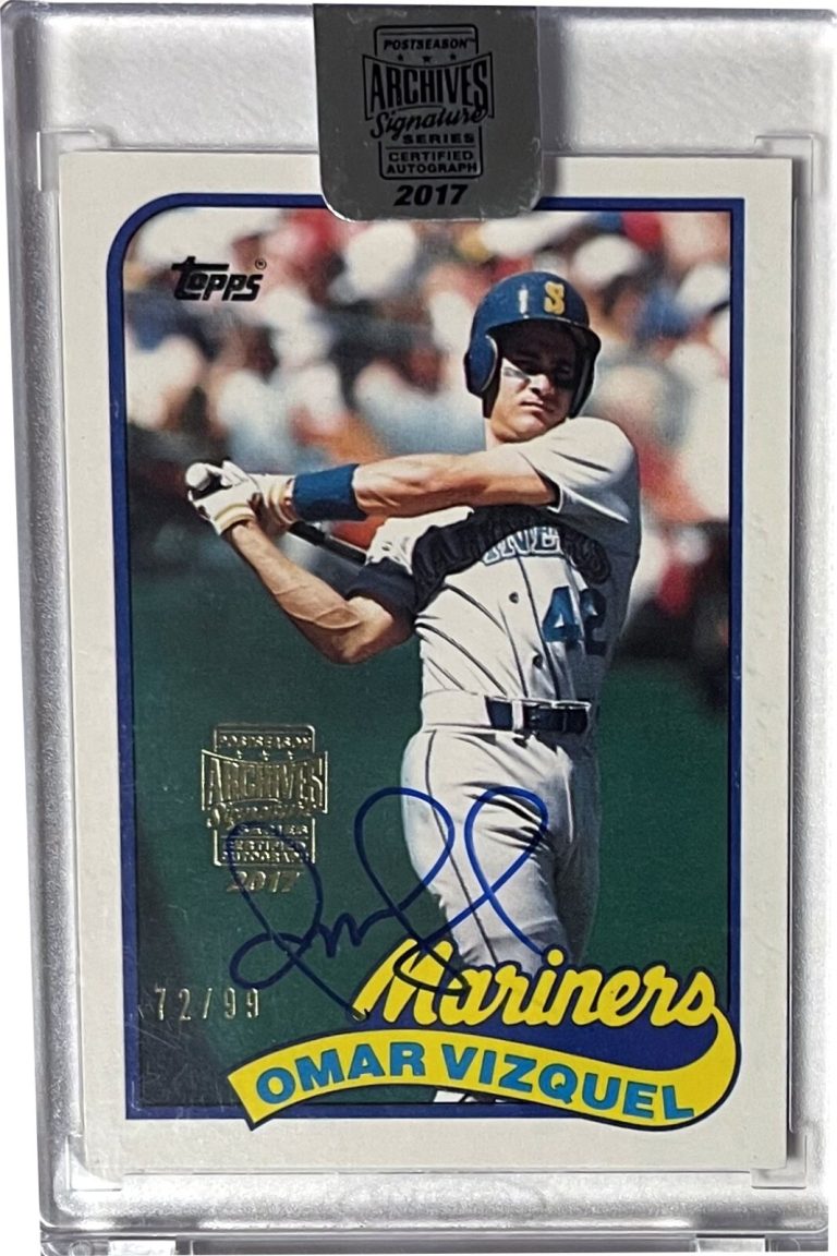 Omar Vizquel signed 2017 Topps Archives Signature On Card Auto /99- Sealed