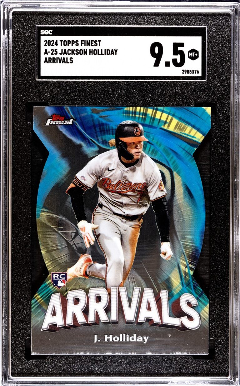 Jackson Holliday 2024 Topps Finest Arrivals Die-Cut RC Card #A-25 SGC Graded 9.5