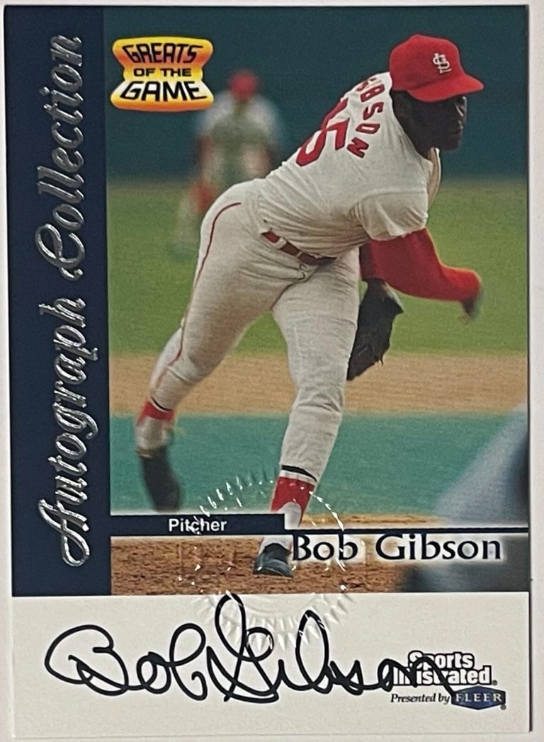 Bob Gibson signed 1999 Fleer Sports Illustrated Greats of the Game On Card Authe