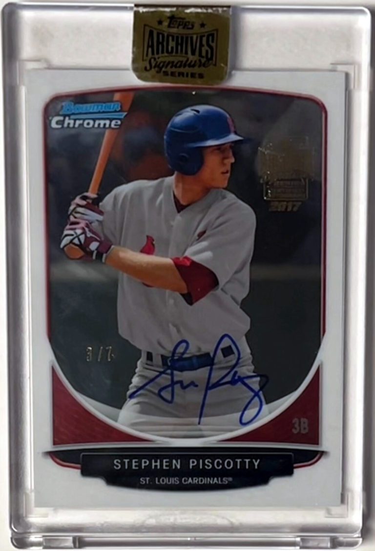 Stephen Piscotty signed 2017 Bowman Chrome Topps Archives Sig Series 2013 RC 3/7