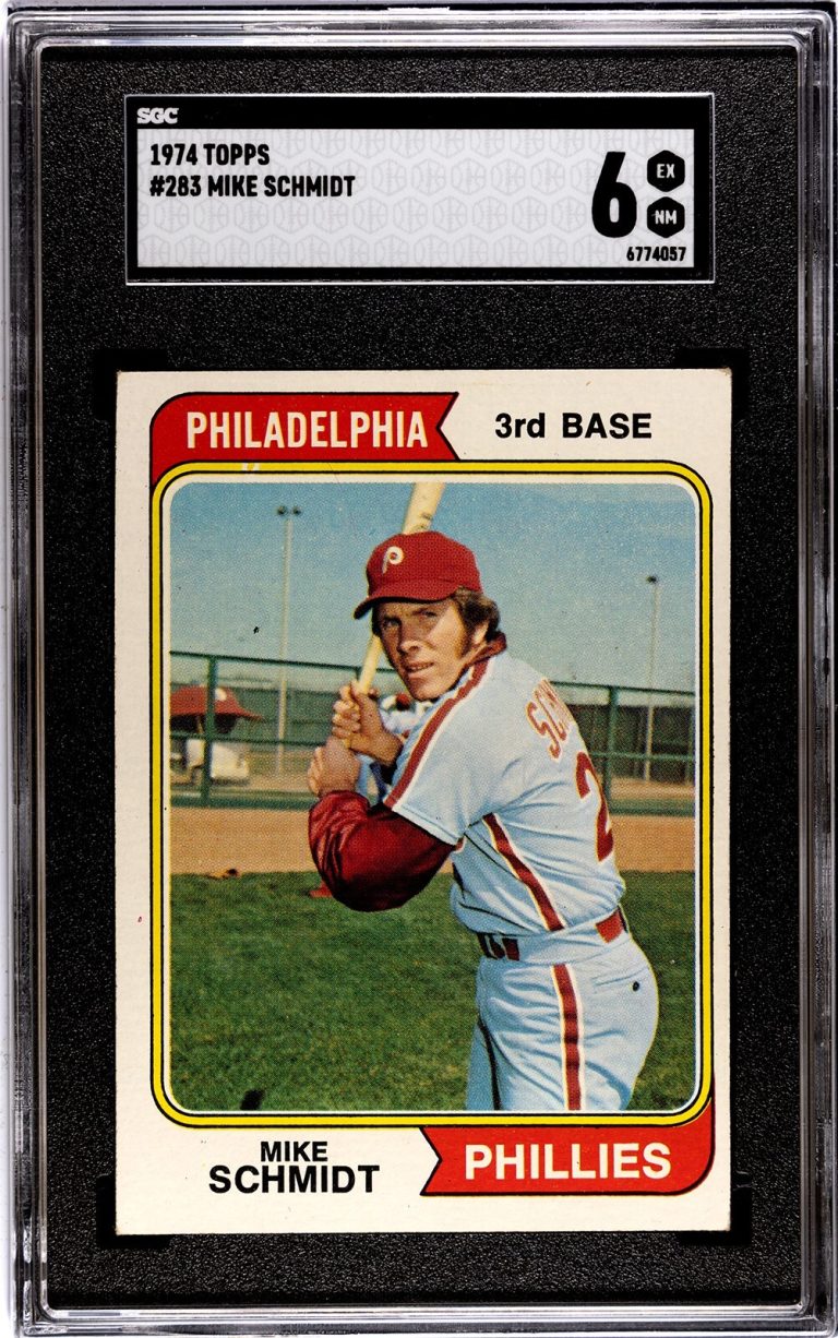 Mike Schmidt 1974 Topps Card #283- SGC Graded 6 EX-NM (Phillies/HOF/2nd Year)