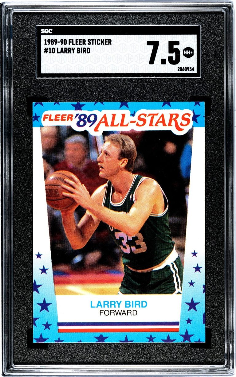 Larry Bird 1988-89 Fleer All-Stars Sticker/Card #10- SGC Graded 7.5 NM+