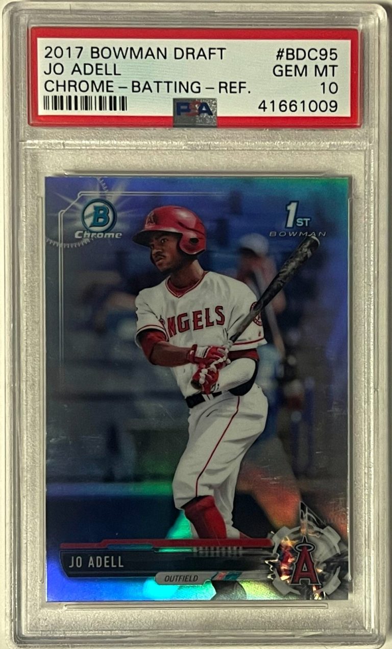 Jo Adell 2017 Bowman Draft Chrome Refractor Rookie Card- PSA Graded 10 Gem Mint