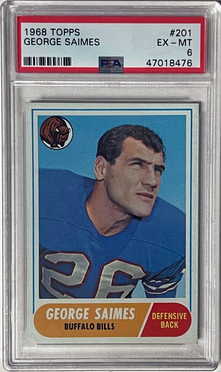 George Saimes 1968 Topps Card #201- PSA Graded 6 EX-MT (Buffalo Bills)
