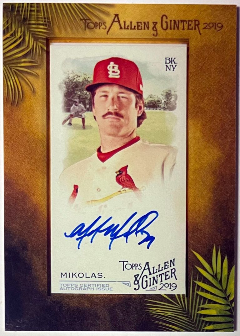 Miles Mikolas signed 2019 Topps Allen & Ginter Mini Framed On Card Auto #MA-MMI