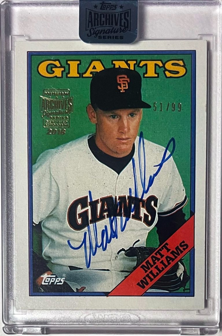 Matt Williams signed 2018 Topps Archvies Certified Signature Series On Card Auto