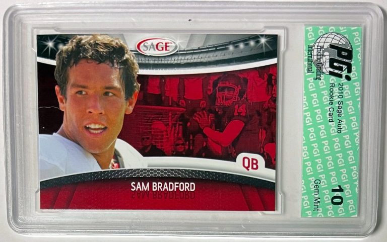 Sam Bradford 2010 Sage Auto Rookie Card #7- PGI Graded 10 Gem Mint