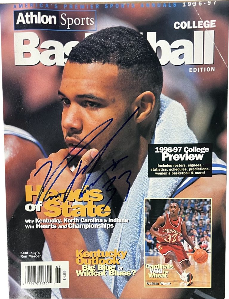 Ron Mercer signed 1996-97 Athlon Sports College Preview Magazine- imperfect- COA