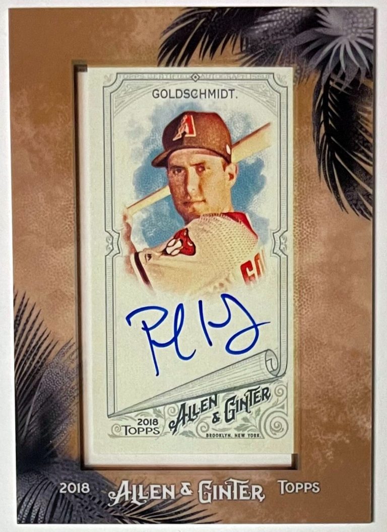 Paul Goldschmidt signed 2018 Topps Allen & Ginter Mini Framed On Card Auto MA-PG