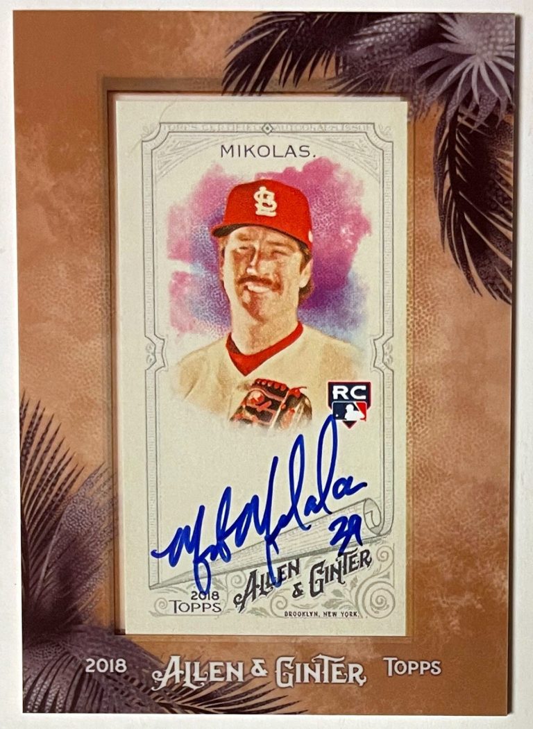 Miles Mikolas signed 2018 Topps Allen & Ginter Mini Framed Rookie On Card Auto