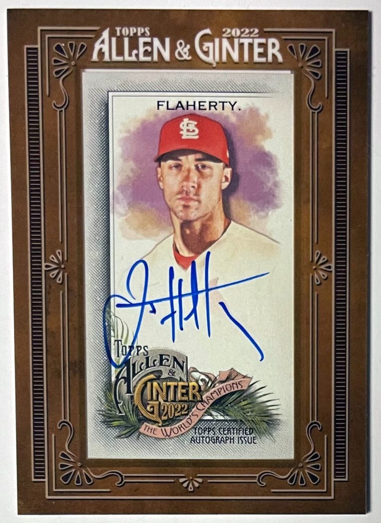 Jack Flaherty signed 2022 Topps Allen & Ginter Mini Framed On Card Auto #MA-JF