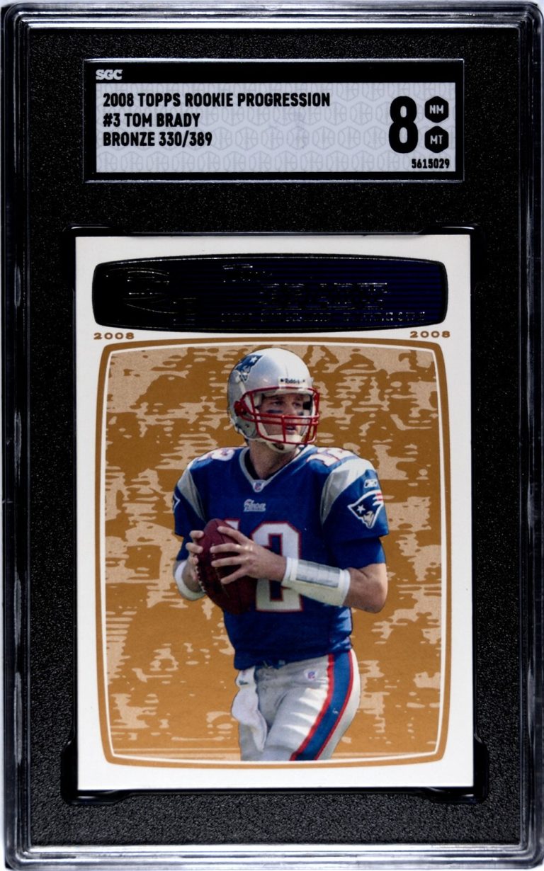 Tom Brady 2008 Topps Rookie Progression Bronze Card #3- /389- SGC Graded 8 NM-MT