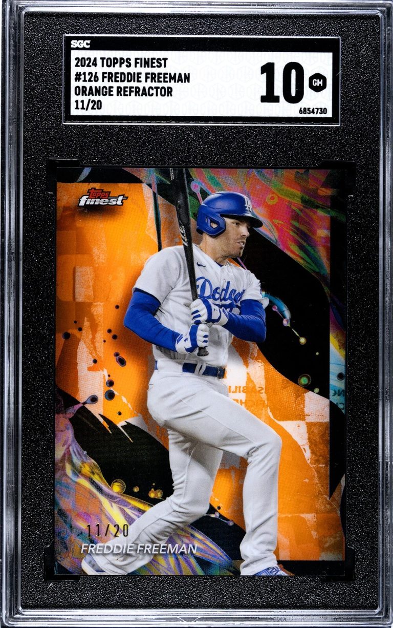 Freddie Freeman 2024 Topps Finest Orange Refractor Card #126- /20- SGC Graded 10