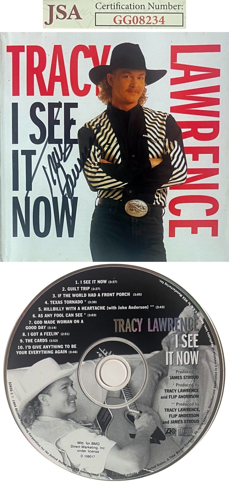 Tracy Lawrence signed 1994 I See It Now Album Cover Booklet w/ CD & Case- JSA