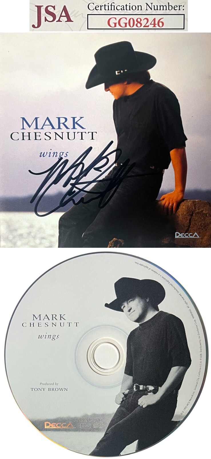 Mark Chesnutt signed 1995 Wings Album Cover Booklet w/ CD & Case- JSA