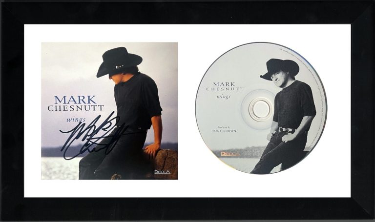 Mark Chesnutt signed 1995 Wings Album Cover Booklet w/ CD Framed- JSA