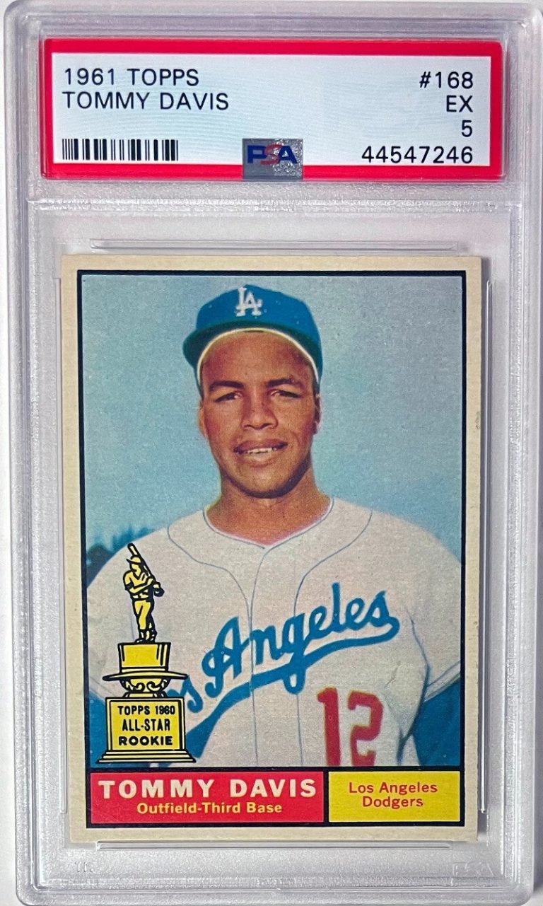 Tommy Davis 1961 Topps Card #168- PSA Graded 5 EX (Los Angeles Dodgers)