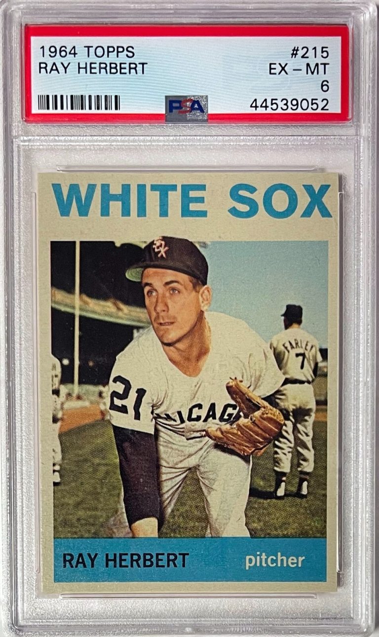 Ray Herbert 1964 Topps Card #215- PSA Graded 6 EX-MT (Chicago White Sox)