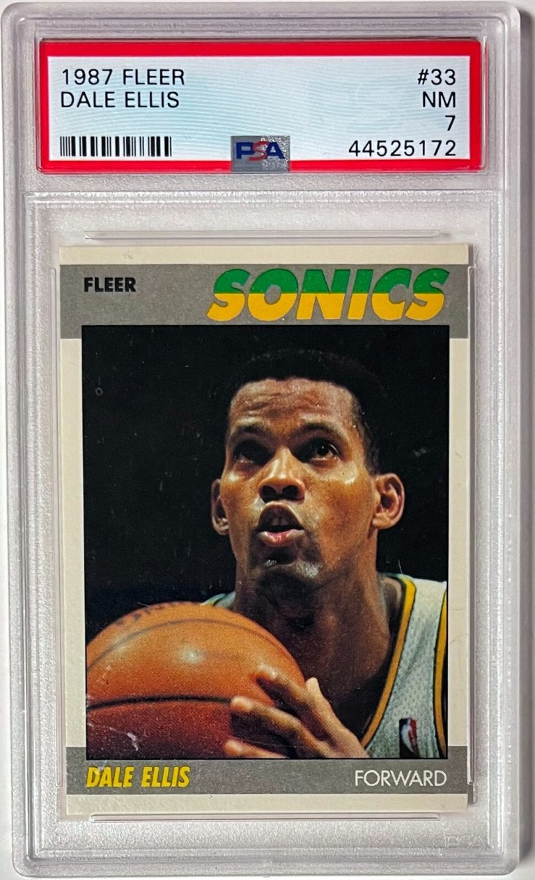 Dale Ellis 1987-88 Fleer Card #33- PSA Graded 7 NM (Seattle Supersonics)
