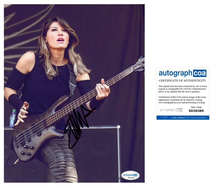 Emma Anzai ‘Evanescence’ Band Guitarist Signed 8x10 Photo ACOA Sick Puppies