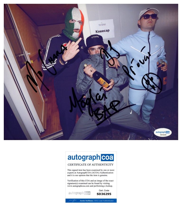 ‘Kneecap’ Irish Hip Hop Trio Signed 8x10 Photo Mo Chara, Moglai, DJ Provai ACOA
