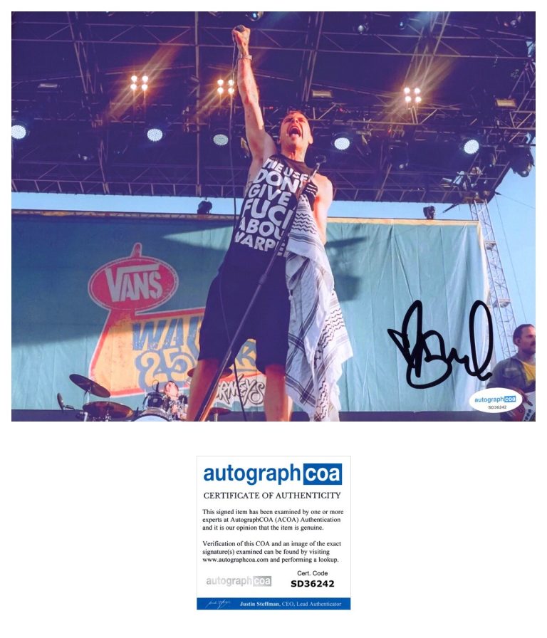 Bert McCracken ‘The Used’ Band Lead Singer Signed 8x10 Photo ACOA