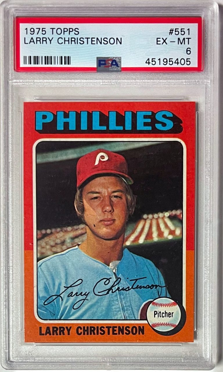 Larry Christenson 1975 Topps Card #551- PSA Graded 6 EX-MT-Philadelphia Phillies