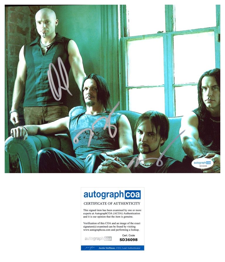 ‘Disturbed’ Band Signed 8x10 Photo ‘David Draiman’ Mike, Dan ACOA