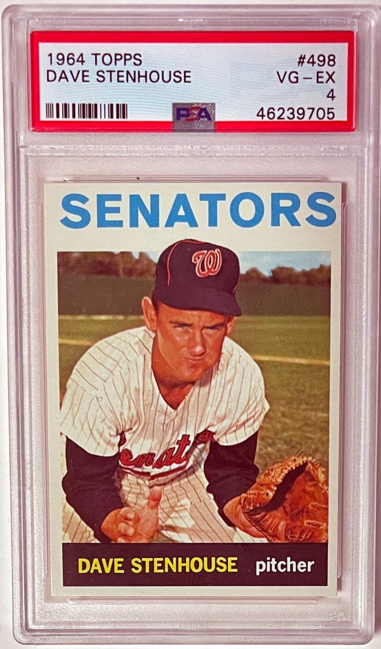 Dave Stenhouse 1964 Topps Card #498- PSA Graded 4 VG-EX Washington Senators