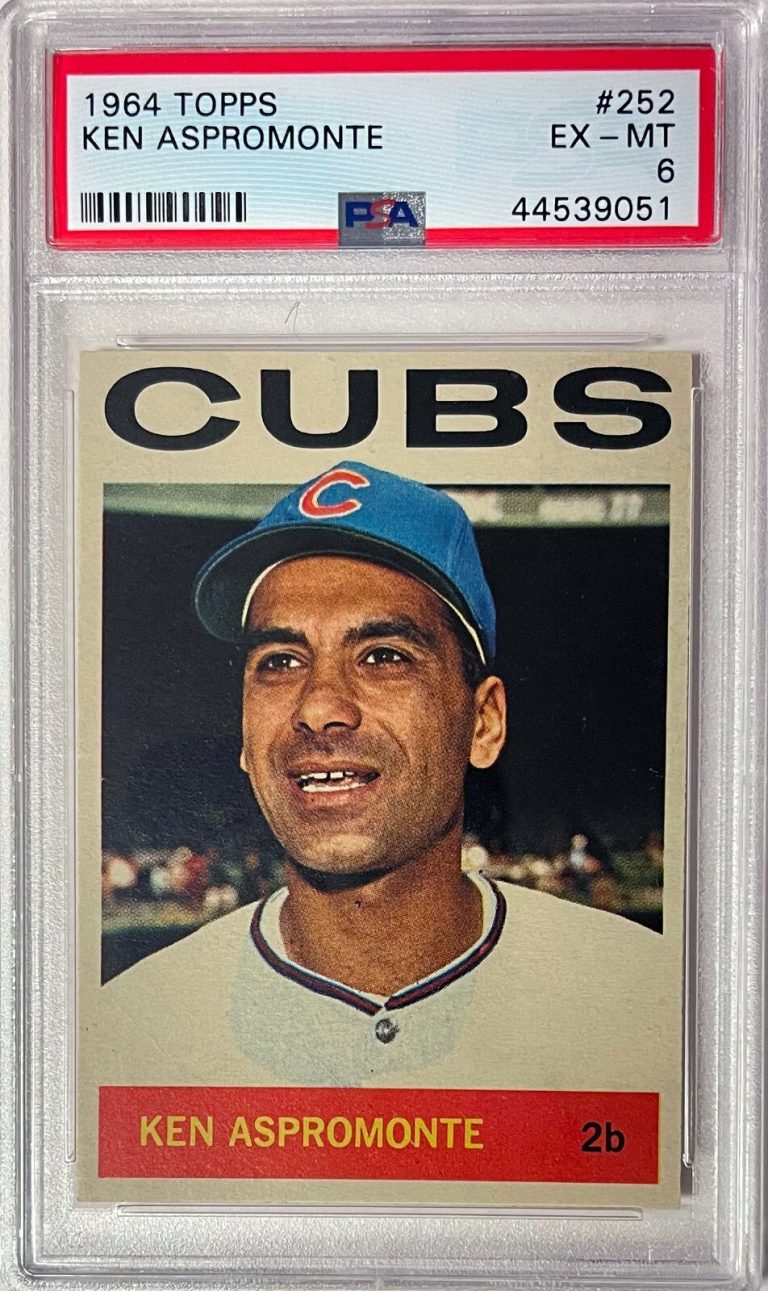 Ken Aspromonte 1964 Topps Card #252- PSA Graded 6 EX-MT (Chicago Cubs)