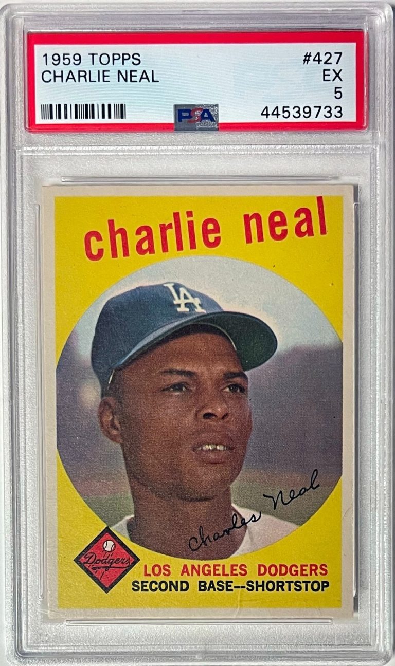 Charlie Neal 1959 Topps Card #427- PSA Graded 5 EX (Los Angeles Dodgers)
