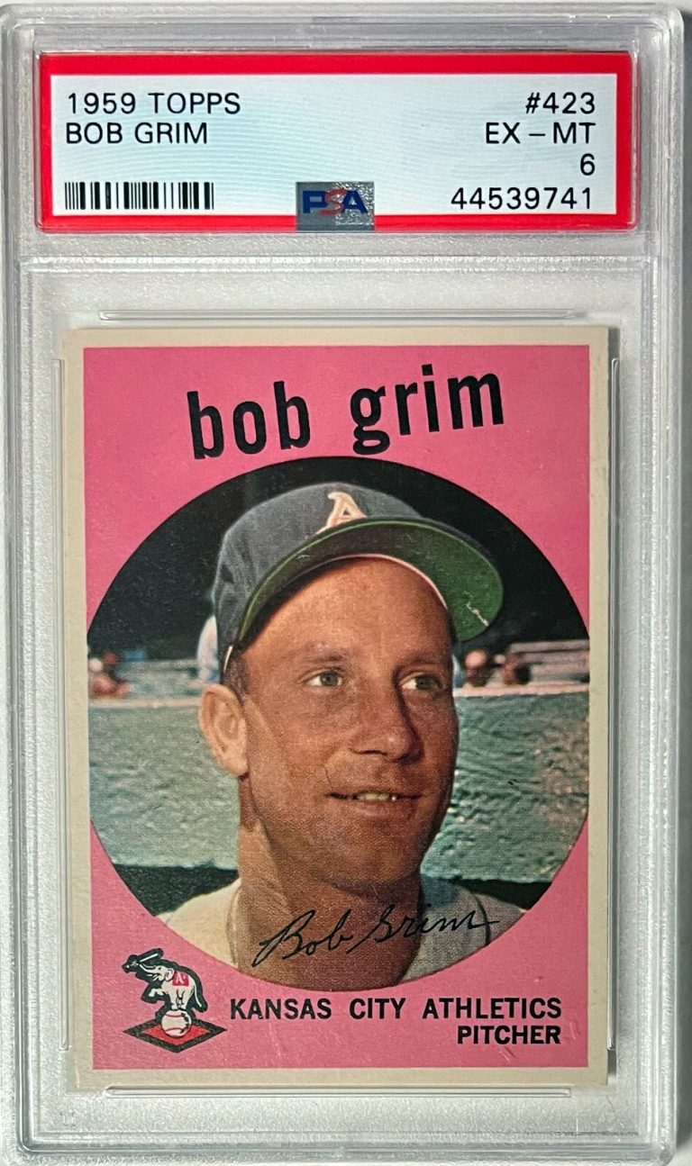 Bob Grim 1959 Topps Card #423- PSA Graded 6 EX-MT (Kansas City Athletics)