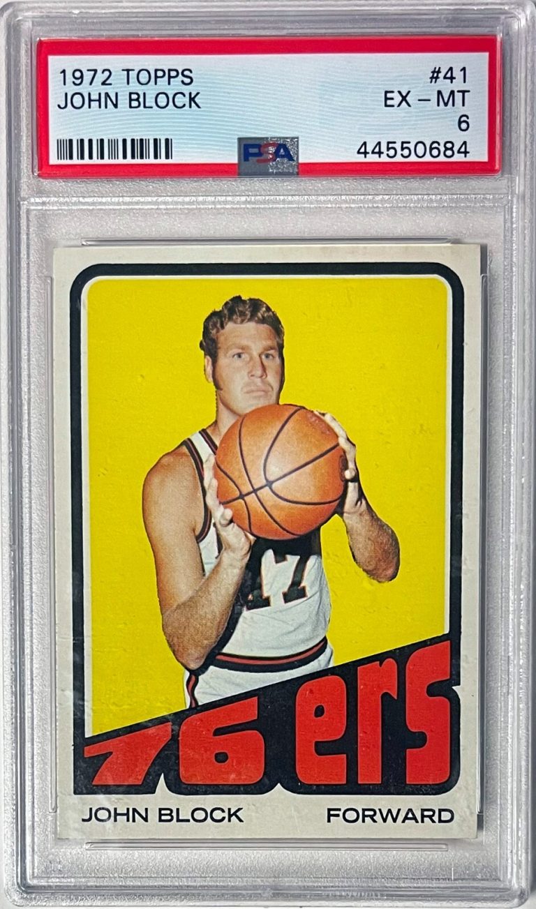John Block 1972-73 Topps Card #41- PSA Graded 6 EX-MT (Philadelphia 76ers)
