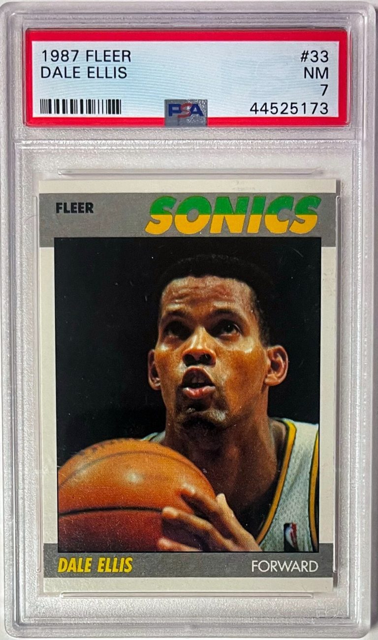 Dale Ellis 1987-88 Fleer Card #33- PSA Graded 7 NM (Seattle Supersonics)