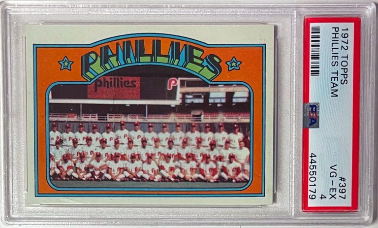 1972 Topps Philadelphia Phillies Team Card #397- PSA Graded 4 VG-EX