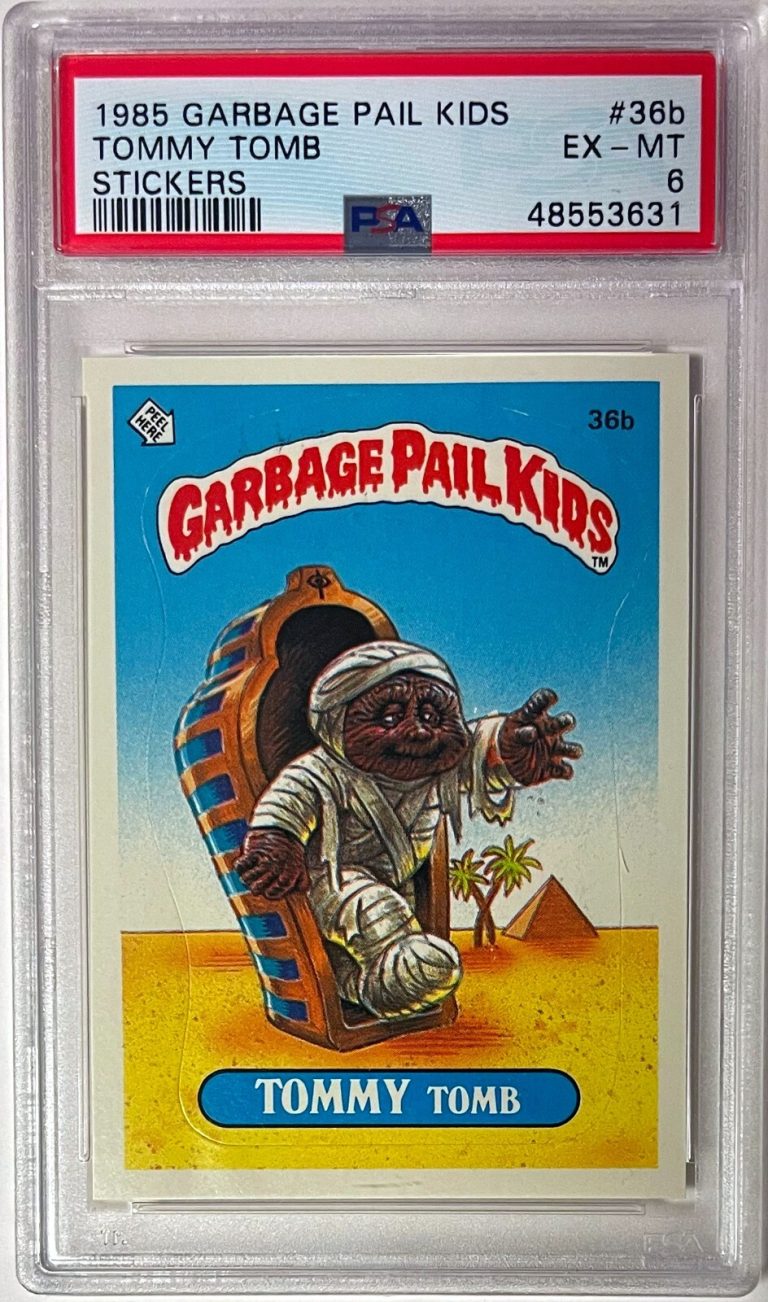 1985 Topps Garbage Pail Kids Series 1 Tommy Tomb Stickers #36b- PSA Graded 6