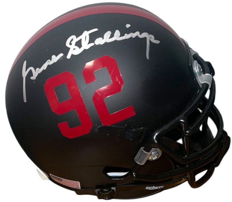 Gene Stallings signed Alabama Authentic Custom Schutt Black #92 Mini Helmet- COA