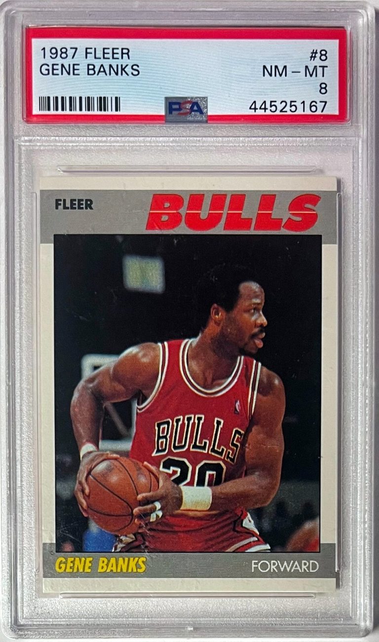 Gene Banks 1987-88 Fleer Card #8- PSA Graded 8 NM-MT (Chicago Bulls)