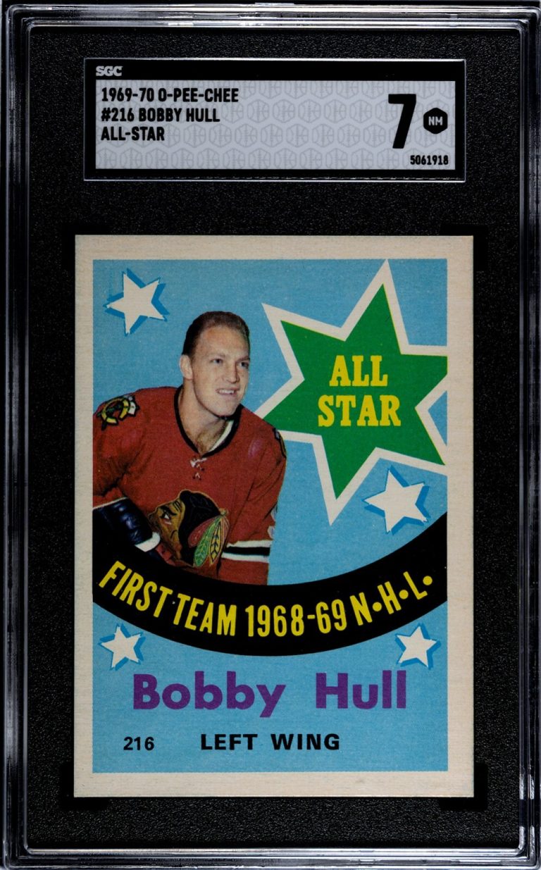 Bobby Hull 1969-70 O-Pee-Chee All-Star NHL OPC #216- SGC Graded 7 NM Blackhawks