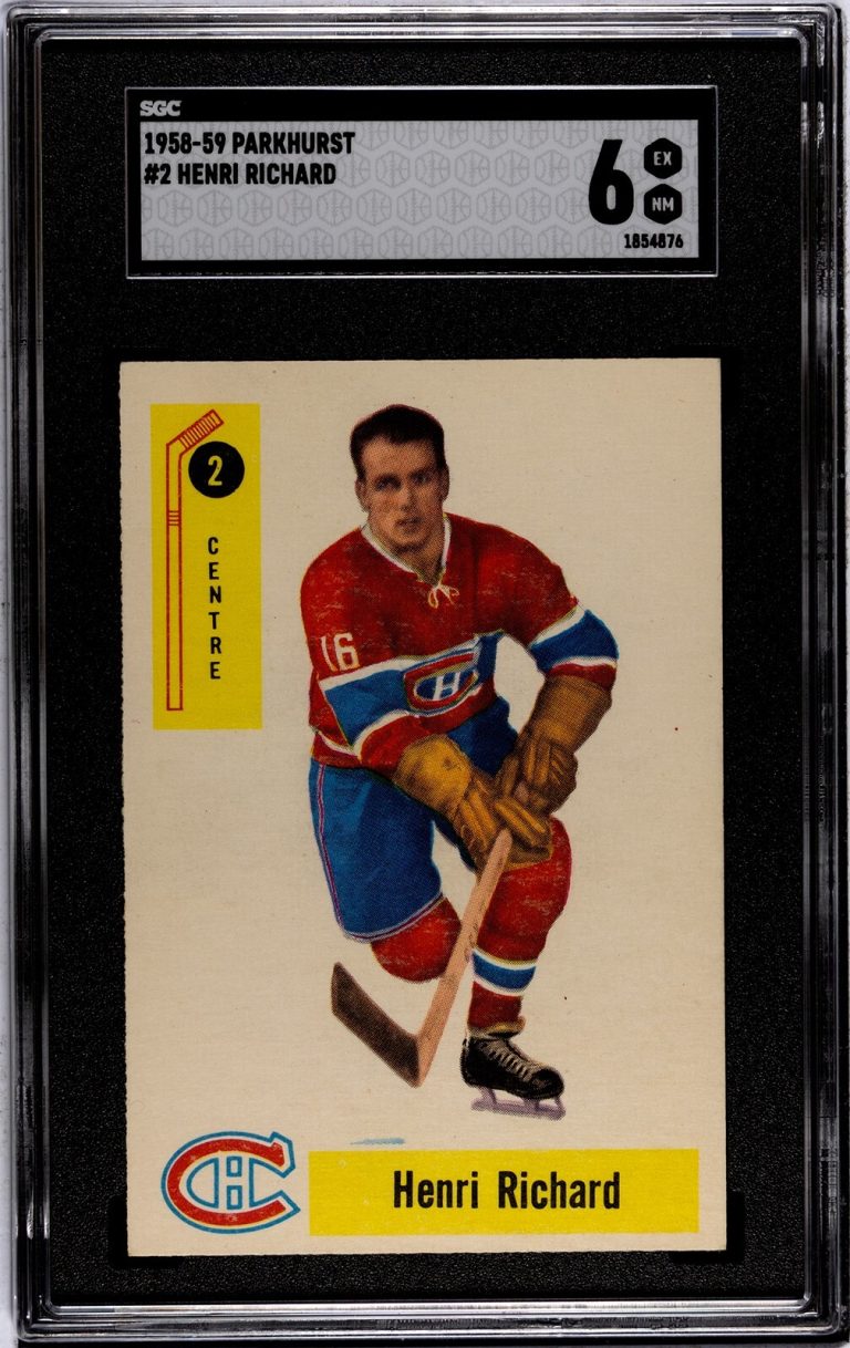 Henri Richard 1958-59 ParkhurstNHL Card #2 - SGC Graded 6 EX-NM (Canadiens/HOF)