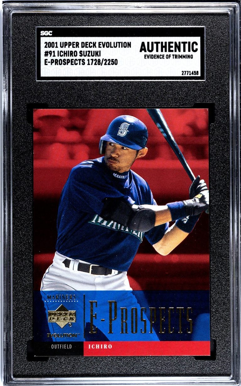 Ichiro Suzuki 2001 Upper Deck Evolution E-Prospects RC #91 /2250 - SGC Auth Trim