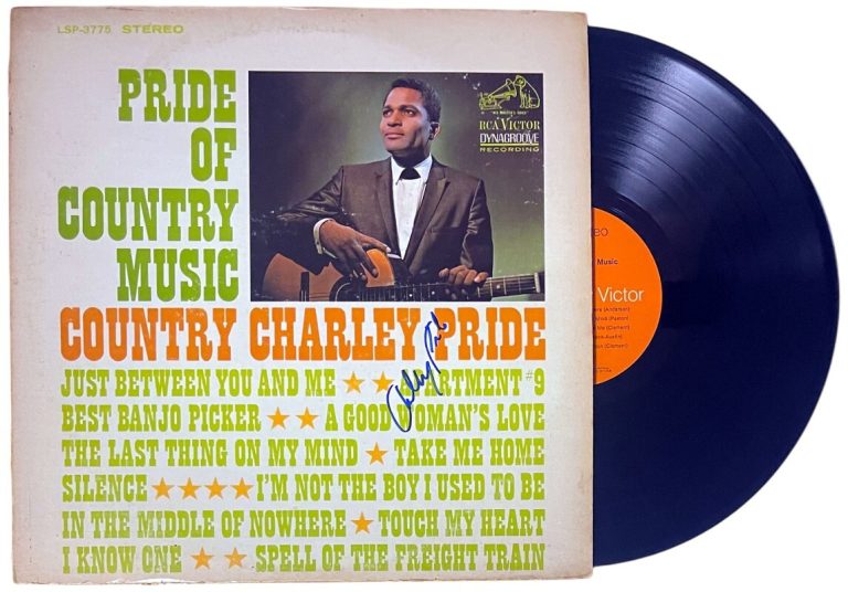 Charley Pride signed 1967 Pride of Country Music Album Cover/LP/Vinyl/Record-JSA