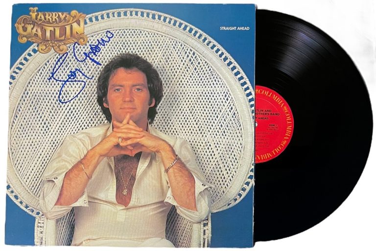Larry Gatlin signed 1979 Straight Ahead Album Cover/LP/Vinyl Record- JSA