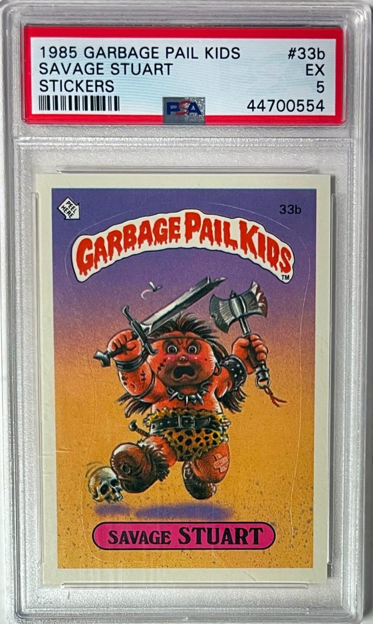 1985 Topps Garbage Pail Kids Series 1 Savage Stuart Stickers #33b- PSA Graded 5