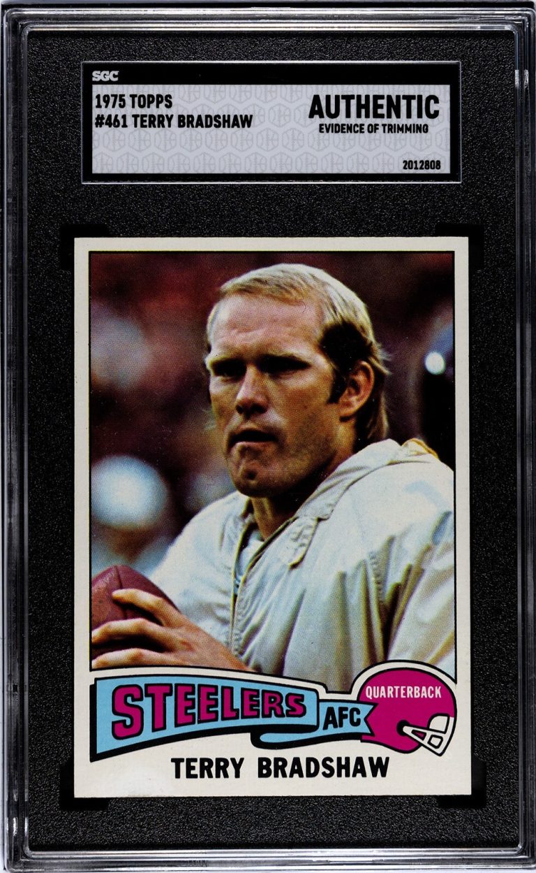 Terry Bradshaw 1975 Topps Card #461- SGC Slabbed Authentic-Trim (Steelers/HOF)